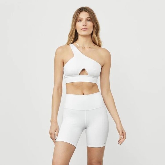 ALO YOGA Diagonal Flex Bra White XS NWT - Picture 1 of 3